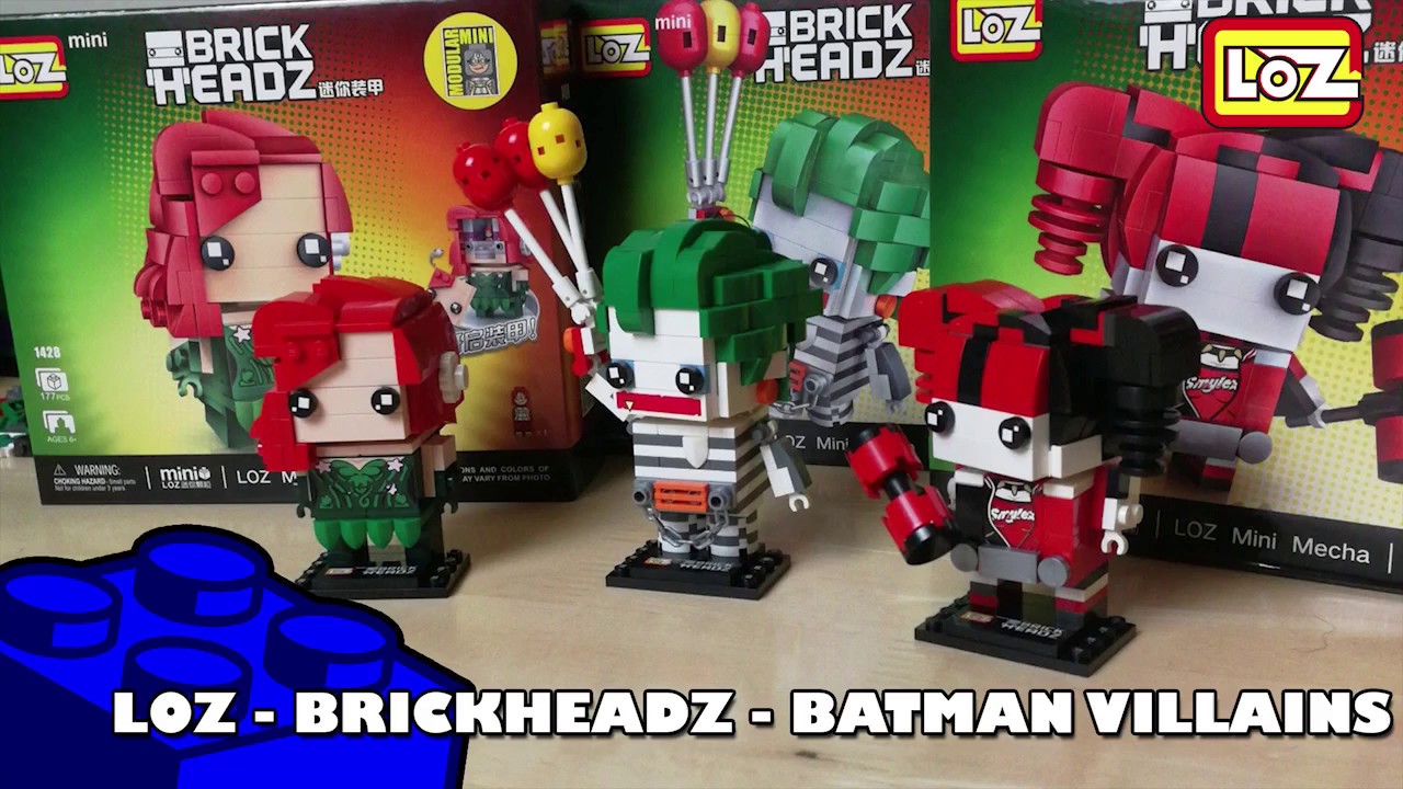 Bootlego: LOZ -  Batman Villains Brickheadz (Joker, Harley & Poison Ivy) | Adults Like Toys Too