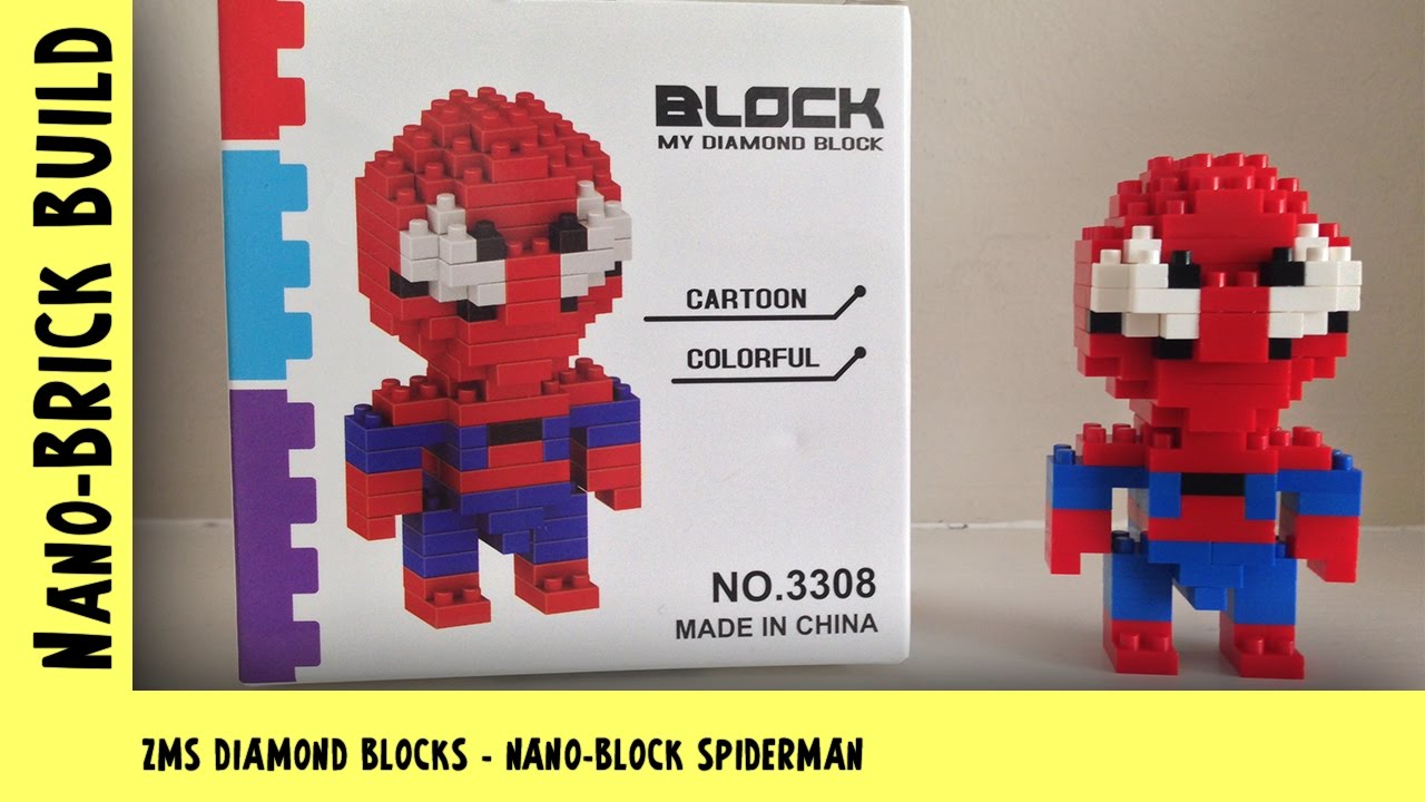 BootLego: ZMS Diamond Blocks - Nano-Block Spiderman | Nano-Brick Build | Adults Like Toys Too