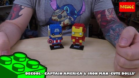 Bootlego: Decool 'Cute Doll' Brickheadz Clones - Captain America & Iron Man - Timelapse