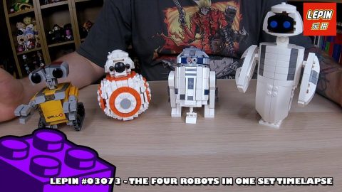 Bootlego: LEPIN #03073 - The Four Robots (Wall-e, Eva, BB8 & R2D2) In One Set - Timelapse